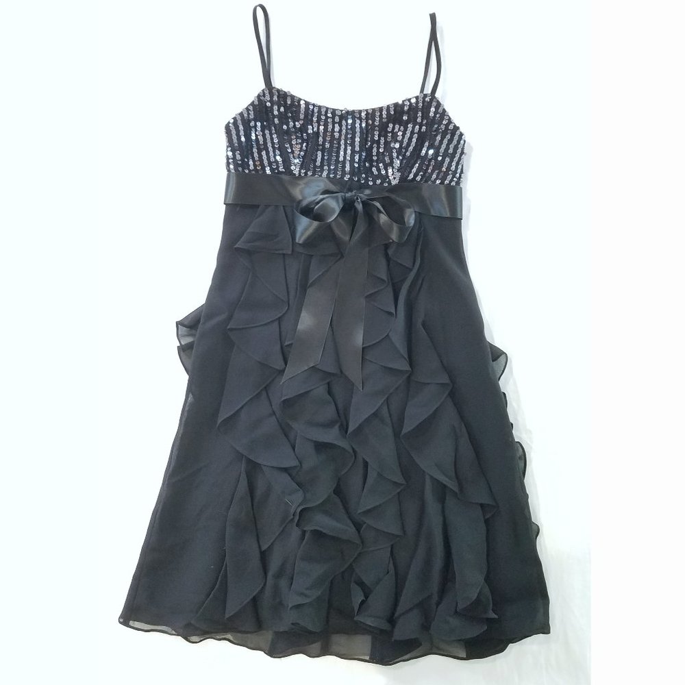 BCBGMaxAzria black sequined mini dress (sz 0P)